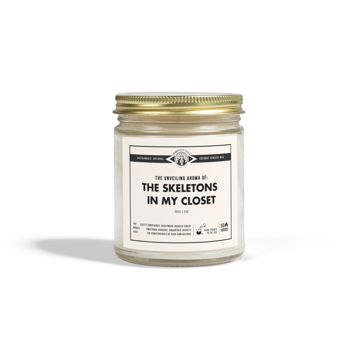 Skeletons in My Closet  | Scented Coconut Apricot Wax Candle 9oz