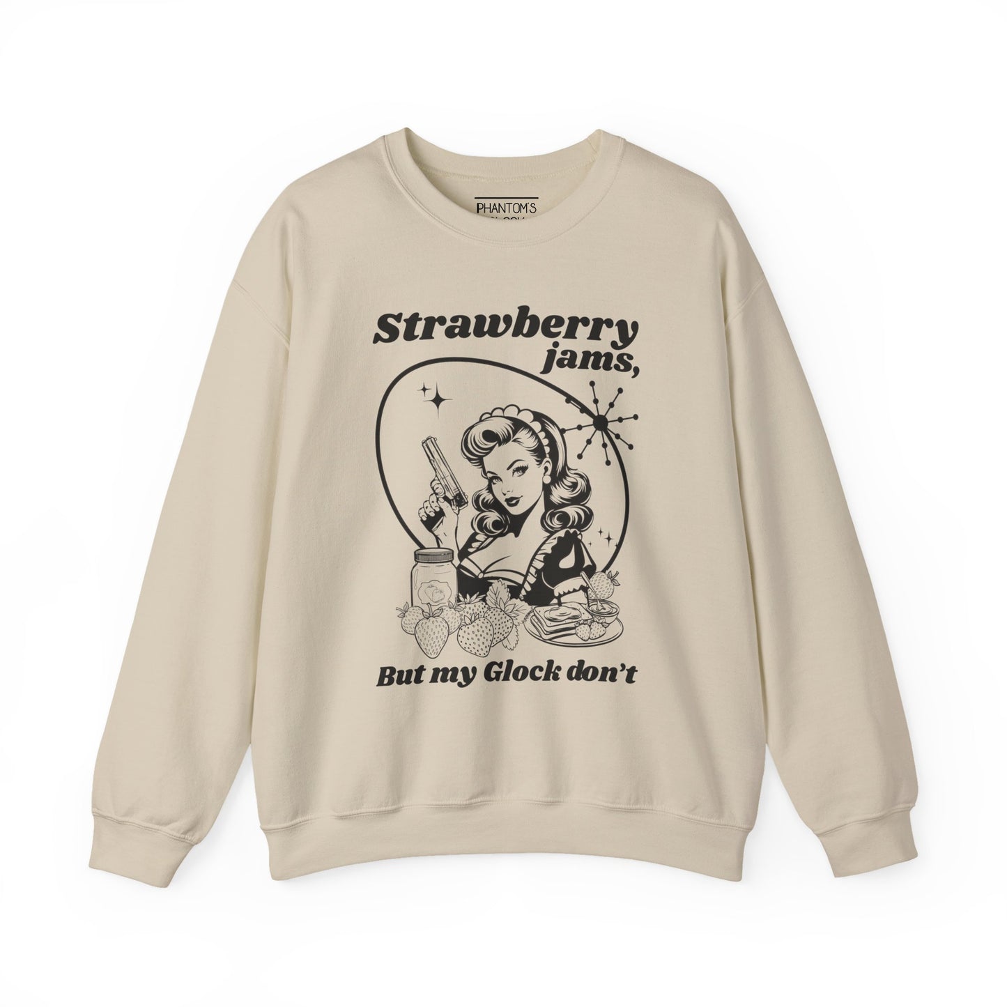 Vintage Pinup Strawberry Jam | Unisex Heavy Blend Crewneck Sweatshirt