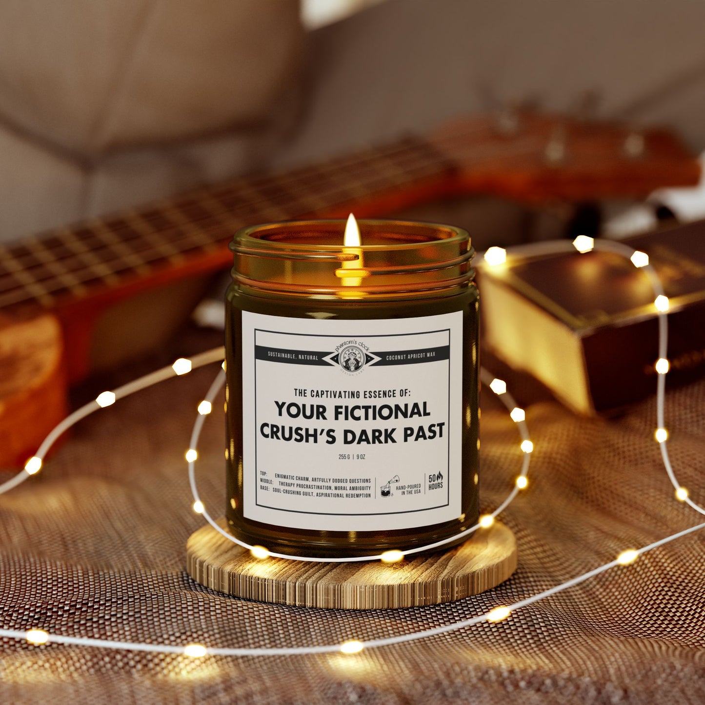 Your Fictional Crush's Dark Past |  | Scented Coconut Apricot Wax Candle 9oz