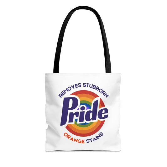 Canvas Tote - Pride Gets Rid of Stubborn Orange Stains Rainbow Design