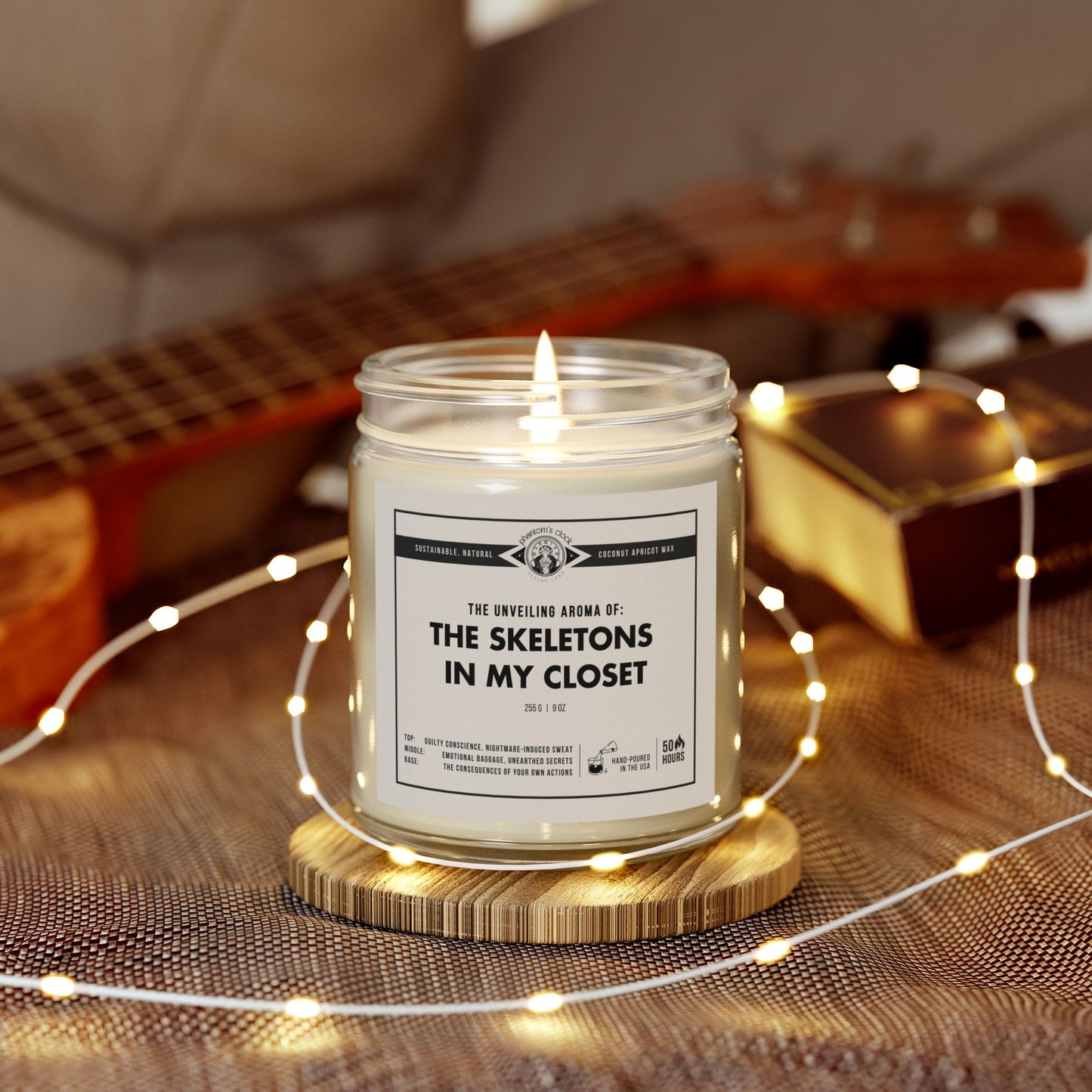 Skeletons in My Closet  | Scented Coconut Apricot Wax Candle 9oz